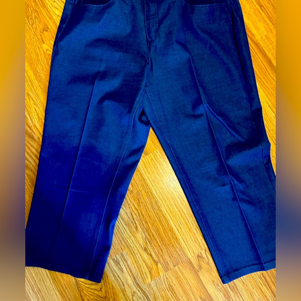 H by Halston Dark Blue Jean Dress Capris 16